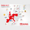 Mapa targów firmy Faraone w 2017 roku